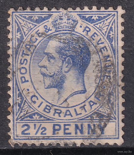 121.BrK. Великобритания. Колонии. Гибралтар. Георг V. Стандарт. 2 1/2P. 1912 г. Mi.#68.