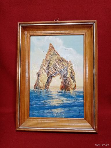 С рубля без мц. картина 2003г. "Золотые ворота Кора Дас". м. ф. Яковлева С.Н. 27х38см.