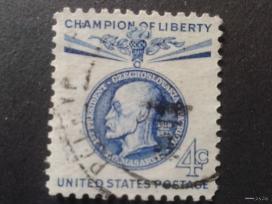 США 1960 президент Чехословакии Т. Масарик Чемпион Свободы
