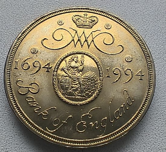 Великобритания 2 фунта, 1994 300 лет Банку Англии 4-6-15