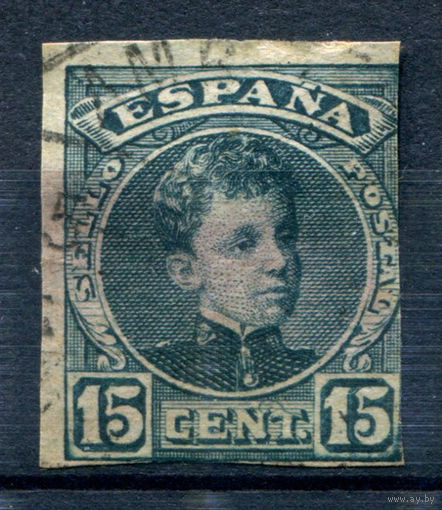Испания (Королевство) - 1901г. - король Альфонсо XIII, 15 с - 1 марка - гашёная [Mi 209 U]. #1-Sp-5-A-1