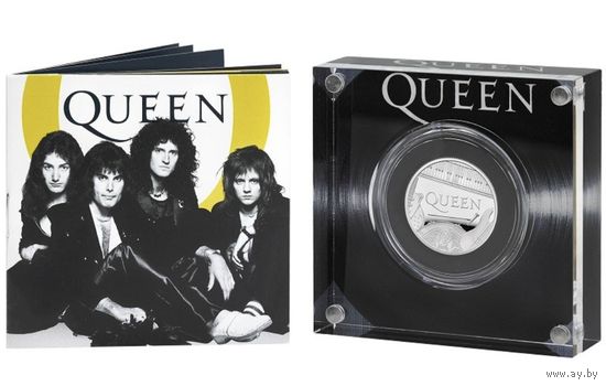 Серебряная монета Великобритании "Легенды музыки. Группа "Queen".,