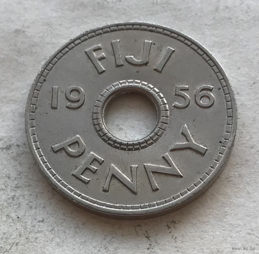 Фиджи 1 пенни 1956 Елизавета II - тираж 230.000
