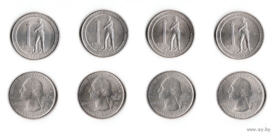 США 25 центов (Квотер) 2013 P  Победа Перри и Международный мемориал мира (Огайо)