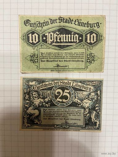Нотгельд 10-25 пфеннигов Германия Люнебург-0301