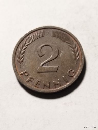Германия 2 пфенинга 1964 J