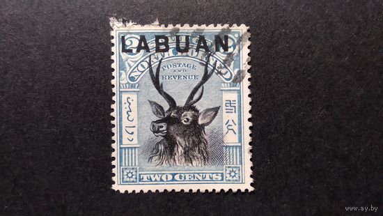 Великобритания. Лабуан\449с\  1900г Фауна  олень зубц.14.5