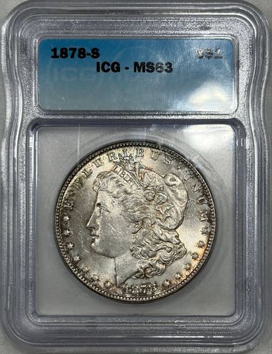 1 Доллар 1878 Первый год чекана МОРГАНА MS63 Редкая
