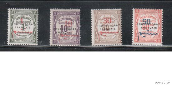 Марокко-1911,(Мих.13-16) * , Стандарт, Надп., Протекторат Франции(полная серия)