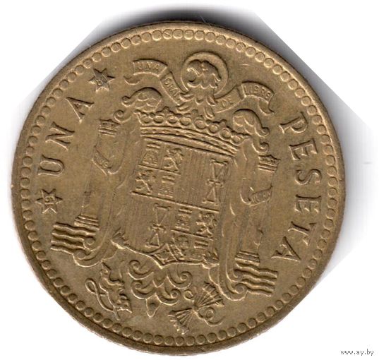 Испания. 1 песета. 1975 г. (80 внутри звезды)