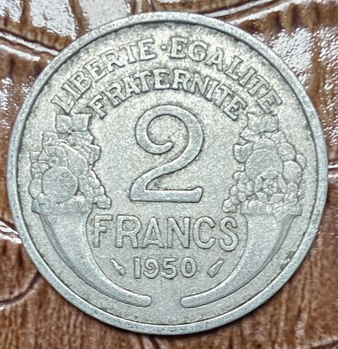 Монета. Франция. 2 франка 1950 год.