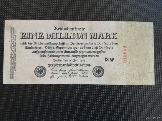 Германия 1000000 1 миллион  марок 1923