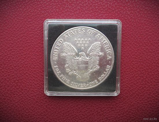1 ДОЛЛАР США 1990г. 1 УНЦИЯ СЕРЕБРА!