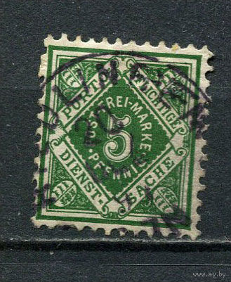 Германские земли - Вюртемберг - 1890 - Dienstmarken. Цифры в ромбе 5Pf - [Mi.103] - 1 марка. Гашеная.  (LOT Gw2)-T3P17