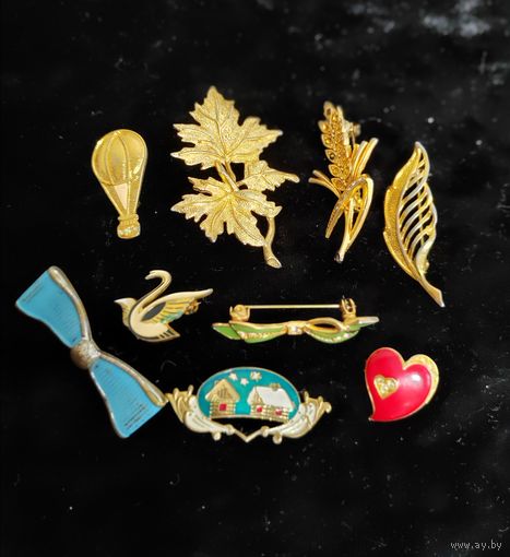 Продажа коллекции! Позолоченные броши Европа, Чехословакия, СССР одним лотом