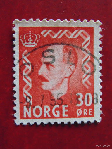 Норвегия 1950 г. Король Хокон VII.