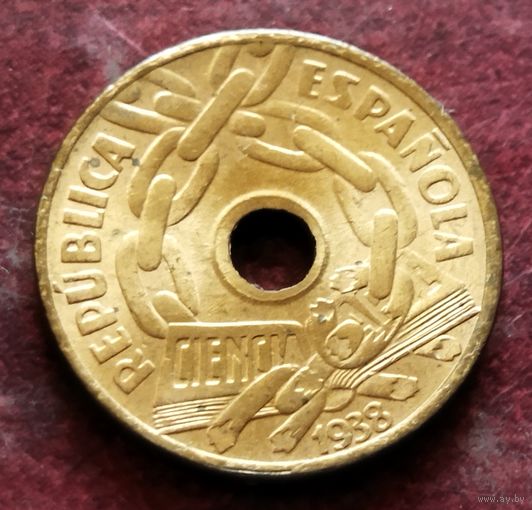 Испания 25 сентимо, 1938