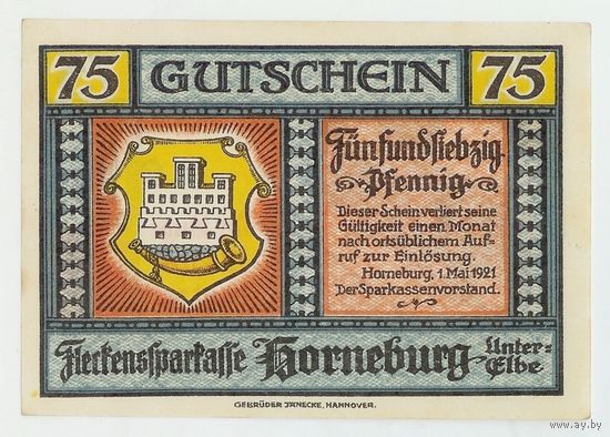 Германия, 75 пфеннигов 1921 год. UNC-