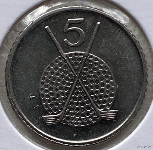 Остров Мэн 5 пенсов 1994 г. В холдере