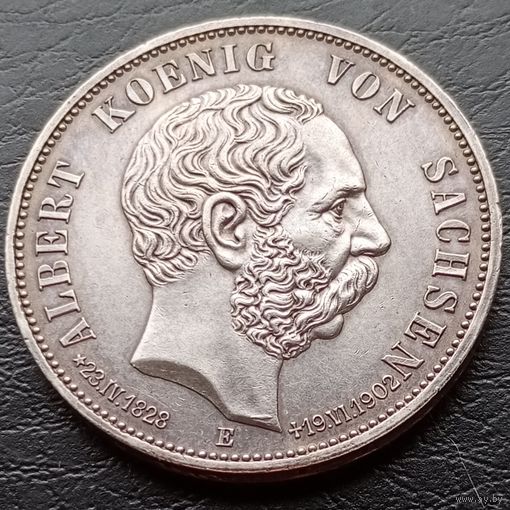 5 марок Саксония 1902 год На смерть Альберта UNC