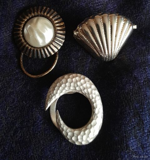 Винтажные броши- клипы для платка, шарфа