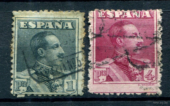 Испания (Королевство) - 1924/25г. - король Альфонсо XIII - 2 марки - гашёные. #1-Sp-23-A-1