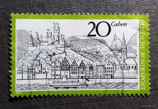 Марка Германия 1970 год Города