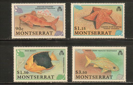 Монтсеррат-1990(Мих.795-798) , **    , Морская Фауна ,Рыбы(полная серия)