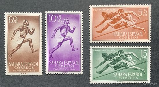 Испанские колонии. Сахара 1954. Спорт 4 марки 143-46