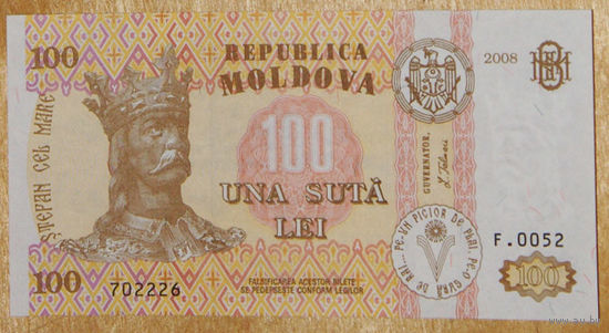 Молдова 100 лей 2008 UNC
