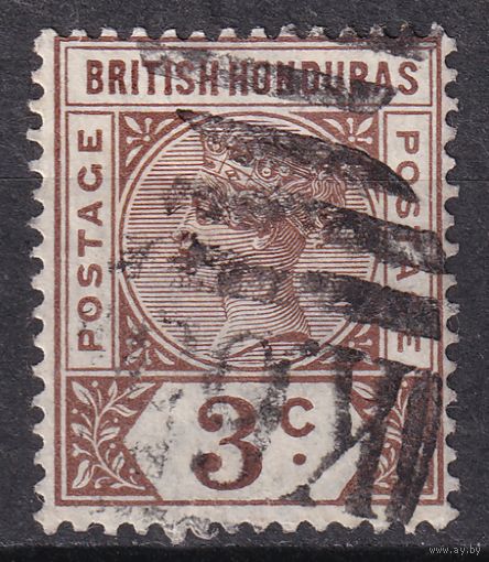 62.BrKCI. Великобритания. Колонии. Британский Гондурас. Стандарт. Виктория. 1891 г. 3C. Mi.#33.
