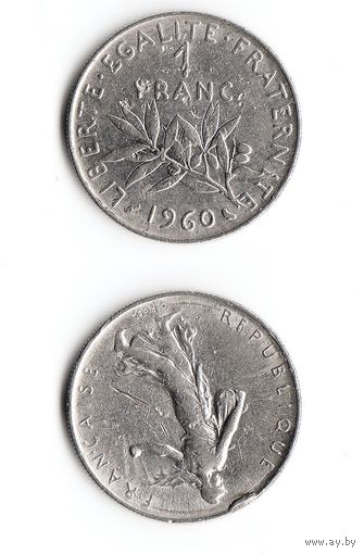 1 франк Франция 1960 год