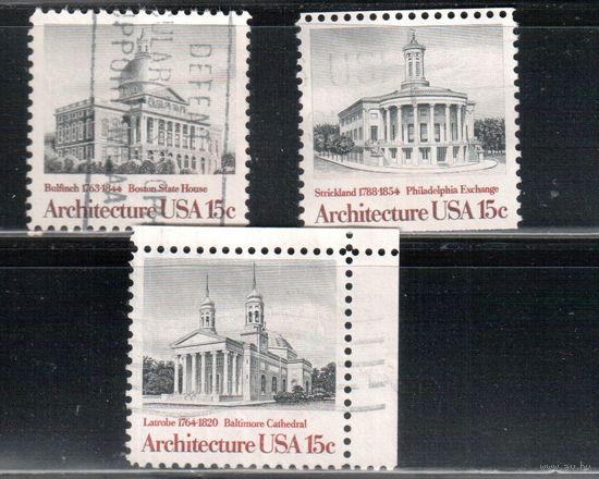 США-1979, (Мих.1383-1385) , гаш. , Архитектура, 3 марки(2)