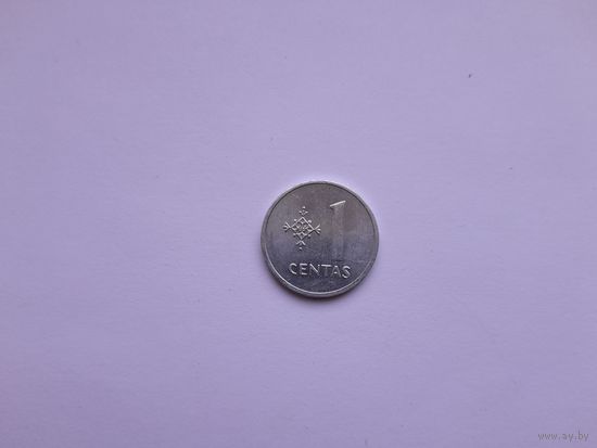 1 цент 1991 года. Литва. UNC.