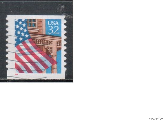 США-1995, (Мих.2563 С) , гаш. , Стандарт, Флаг (одиночка),