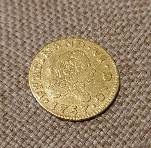 1/2 эскудо 1757 года Испания с рубля без МЦ!!!