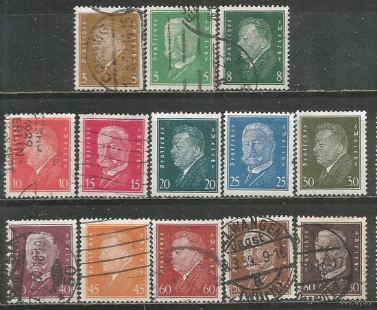 Германия. Президенты Ф.Эберт и П.Гинденбург. 1928г. Mi#410-22. Серия.