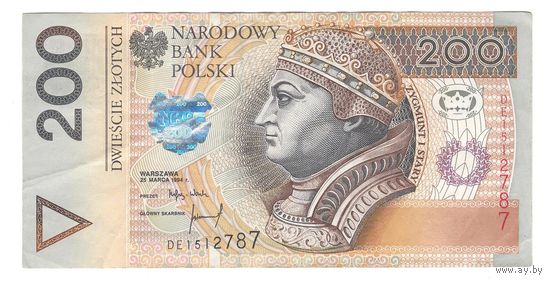 Польша 200 злотых 1994 года. Редкий год