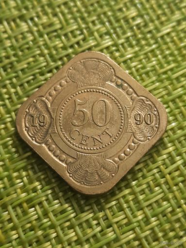 Антильские острова 50 центов 1990г