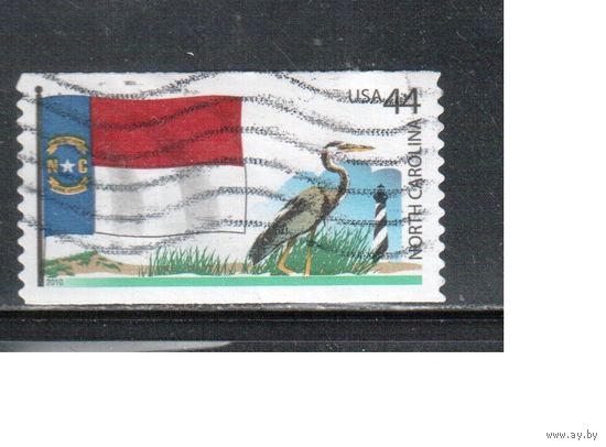 США-2010 (Мих.4602) , гаш., Флаги штатов, Северная Каролина, фауна