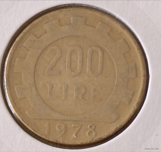 Италия. 200 лир 1978 года.