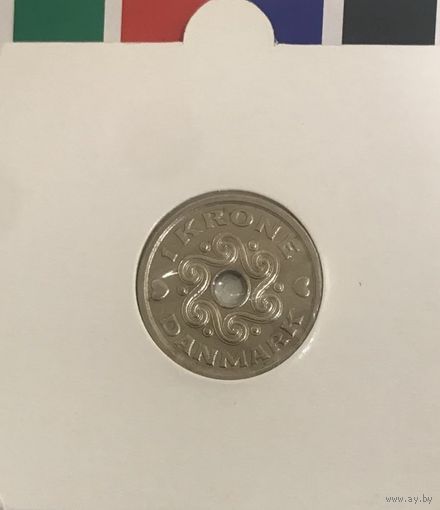 Дания 1 крона 1992 LG JP в холдере