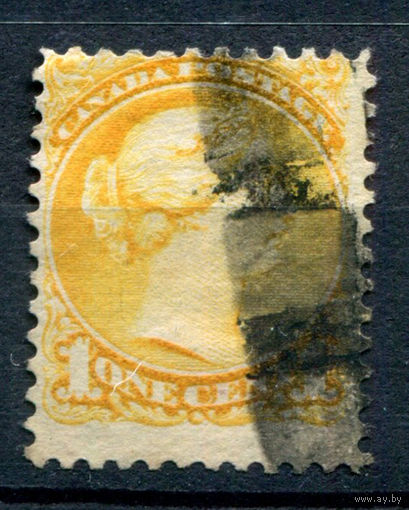 Канада - 1870/94г. - королева Виктория, перфорация 12, 1 c - 1 марка - гашёная [Mi 26 bA]. #3-WB-70-A-1
