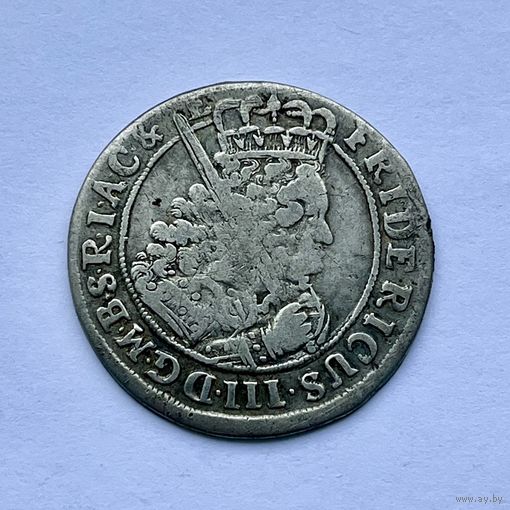 Монета СЕРЕБРО ПРУССИЯ ОРТ 18 грошей 1699 год ФРИДРИХ ВИЛЬГЕЛЬМ ОТЛИЧНЫЙ