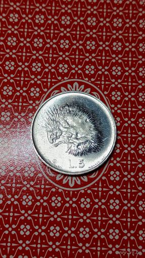 Сан Марино 5 лир 1974