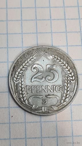 С 1 РУБЛЯ ! МОНЕТА ГЕРМАНИЯ 25 пфенингов 1911 год
