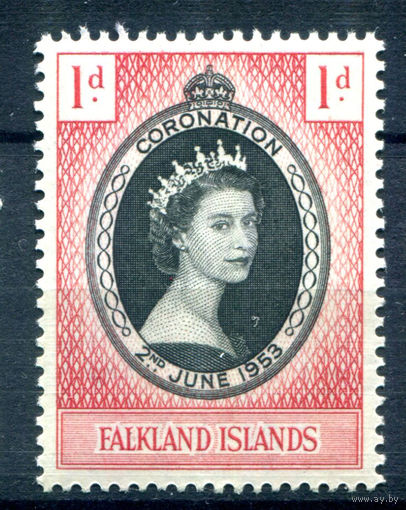 Британские колонии - Фолклендские острова - 1953г. - коронация королевы Елизаветы II - 1 марка - полная серия, MNH [Mi 116]. #2-Bc-D-KS-7
