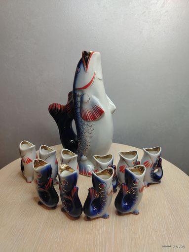 Все лоты с 1 Рубля. Штоф+10 румок. Рыбы. Усср. Палонне ЗКХ.