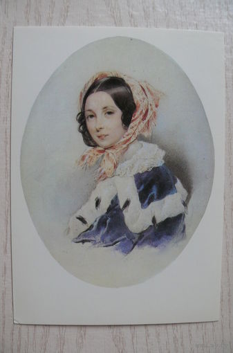 Соколов П., Портрет неизвестной в голубой пелерине с горностаем; 1984.