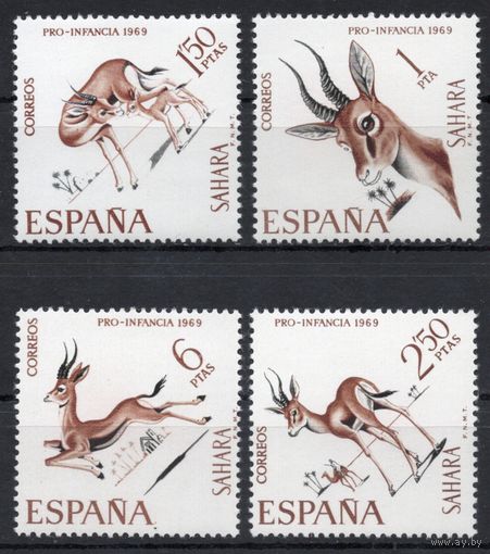 Испанская Сахара 1969. Фауна 4 марки 302-305